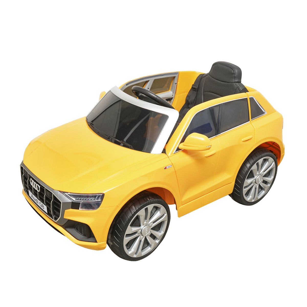 Masinuta electrica cu baterie 6V/7Ah si telecomanda pentru copii JJ2066 Audi Q8 galben cu scaun piele